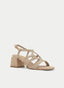 SANDALIA BEIGE STRASS TACÓN ANCHO ELEGANTE