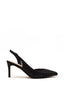 Zapato negro destalonado con strass