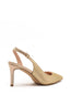 Zapato dorado destalonado con strass