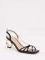 Sandalias negras con tacón dorado especial para mujer