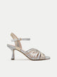 SANDALIA PLATA MULTICOLOR TACÓN FINO