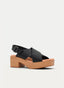 SANDALIAS DE TACÓN ANCHO NEGRAS DE PIEL