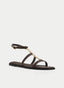 SANDALIAS PLANAS MARRONES DORADAS