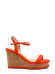 Sandalia de cuña en color naranja
