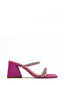 Fuchsia slingback sandal with rhinestone straps