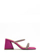Sandalia destalonada color fucsia con tiras de strass