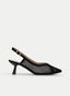 ZAPATOS DESTALONADOS NEGROS CON PUNTERA FINA Y TACÓN