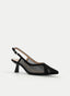 ZAPATOS DESTALONADOS NEGROS CON PUNTERA FINA Y TACÓN