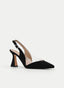 ZAPATOS DESTALONADOS NEGROS CON DETALLE TRANSPARENTE Y TACÓN