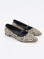 Bailarinas Beige Estampadas con Tira Negra