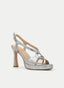 SANDALIAS PLATEADAS CON PLATAFORMA Y TACÓN FINO