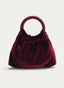 BOLSO FIESTA BURDEOS TERCIOPELO ASA FRUNCIDA