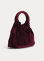 BOLSO FIESTA BURDEOS TERCIOPELO ASA FRUNCIDA