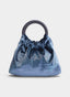 BOLSO DE MANO AZUL CON ASA REDONDA