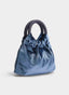 BOLSO DE MANO AZUL CON ASA REDONDA