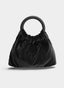 BOLSO FIESTA NEGRO TERCIOPELO ASA FRUNCIDA