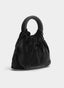 BOLSO FIESTA NEGRO TERCIOPELO ASA FRUNCIDA