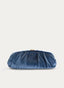 CLUTCH AZUL DE TERCIOPELO FRUNCIDO FIESTA CADENA