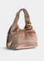 BOLSO FIESTA TAUPE TERCIOPELO ASA RÍGIDA CADENA