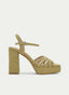 SANDALIA BEIGE DE TACÓN ANCHO CON PLATAFORMA Y PULSERA