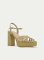 SANDALIA BEIGE DE TACÓN ANCHO CON PLATAFORMA Y PULSERA