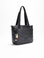 Bolso shopper negro acolchado