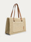 BOLSO SHOPPER TRENZADO BEIGE CON ASAS