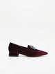 Ballerina in Velluto Bordeaux con Fibbia.