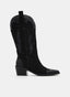 BOTAS COWBOY NEGRAS TACÓN MEDIO