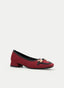 ZAPATO DE TACÓN BURDEOS CON ADORNO METÁLICO ELEGANTE