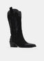 BOTAS COWBOY NEGRAS TACÓN MEDIO