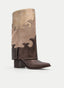 BOTA COWBOY BICOLOR TAUPE