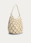 BOLSO SACO BEIGE MACRAMÉ CON ASA