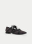 BAILARINA NEGRA Y MARRÓN ESTAMPADA CON PUNTA FINA Y LAZADA