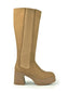 Bota alta taupe suela crepe