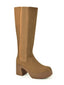 Bota alta taupe suela crepe