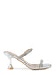 Sandalia de tiras con strass plata
