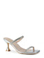 Sandalia de tiras con strass plata